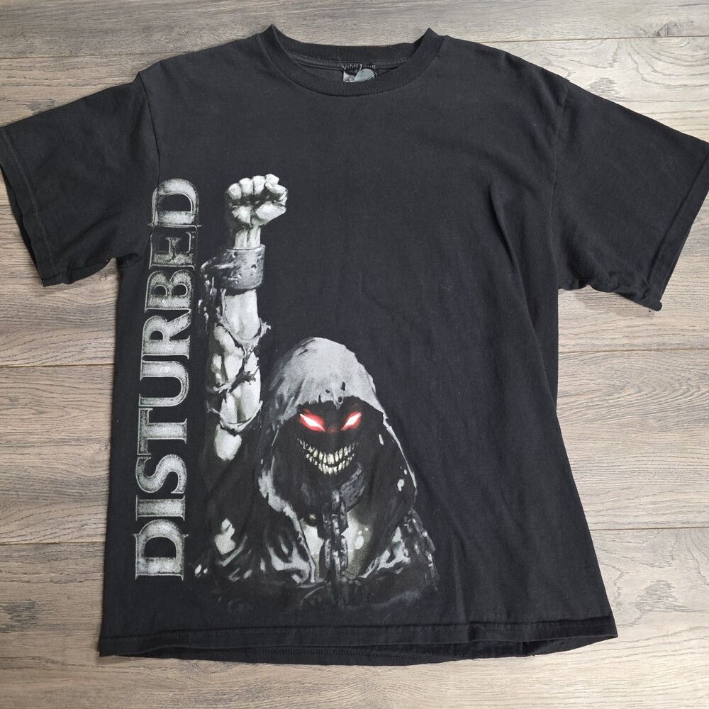 Disturbed "Up Yer Fist" Band Concert T Shirt Black Mens Size L Official Merch